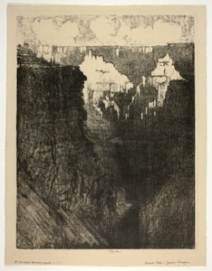Cidades do pôr do sol, no Grand Canyon de Joseph Pennell