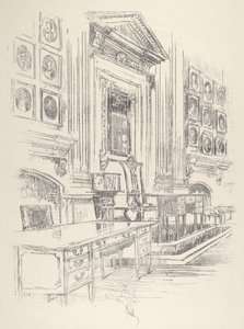 Mesa e Cadeira, Sala dos Signatários, Salão da Independência de Joseph Pennell