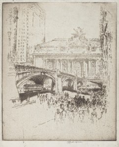A aproximação à Grand Central, Nova York de Joseph Pennell