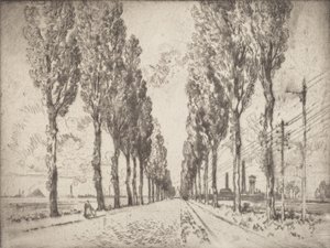 A Avenida, Valenciennes, 1910. de Joseph Pennell