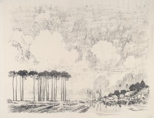 O Campo de Embarque, o Bosque Clássico, 1917. de Joseph Pennell