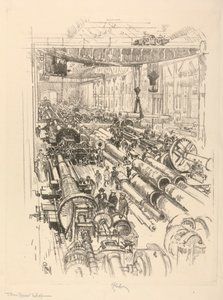 A Série de Guerra Inglesa: W. 441. The Gun Shop de Joseph Pennell