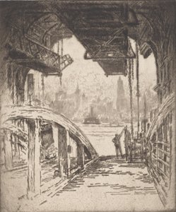 The Ferry House, 1919. de Joseph Pennell