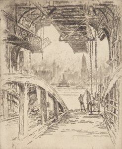 The Ferry House, 1919. de Joseph Pennell