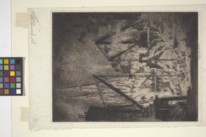 As Fundações na Catedral (gravura e ponto seco) de Joseph Pennell