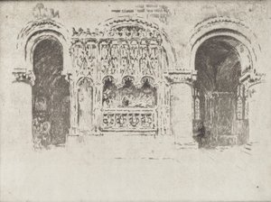 Túmulo do Fundador, Igreja de São Bartolomeu, o Grande, 1903. de Joseph Pennell