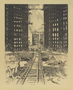 Os portões de Pedro Miguel Lock, 1912 de Joseph Pennell