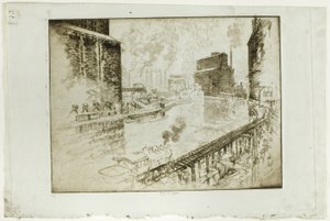 Os Elevadores de Grãos, Chicago de Joseph Pennell