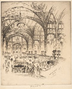 The Hall of Iron, Pennsylvania Station, Nova Iorque de Joseph Pennell