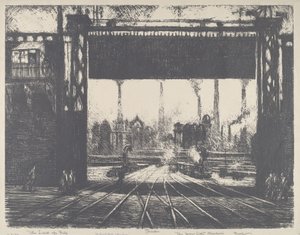 The Iron Gate, Charleroi, 1911. de Joseph Pennell