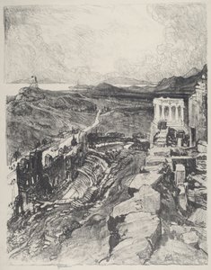 O Odeon, Atenas, 1913. de Joseph Pennell