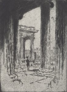 O Pórtico, Museu Britânico, 1905. de Joseph Pennell