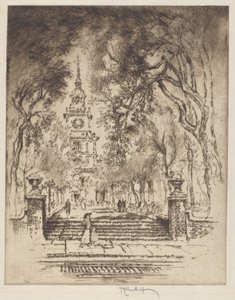 The Square, Praça da Independência, Filadélfia de Joseph Pennell