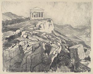 O Templo da Concórdia na Muralha, Girgenti de Joseph Pennell