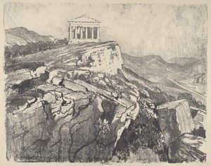 O Templo da Concórdia sobre a muralha, Girgenti de Joseph Pennell
