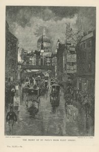 A frente da Catedral de São Paulo da Fleet Street de Joseph Pennell
