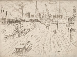 Pistas, Oberhausen, 1910. de Joseph Pennell