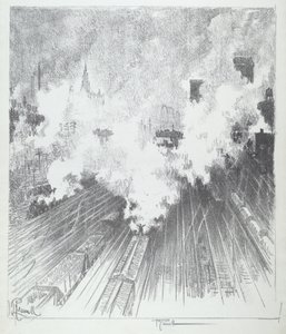 Train Yard, St. Louis, 1919. de Joseph Pennell