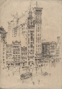 Union Square, Dia de Chuva, 1904. de Joseph Pennell