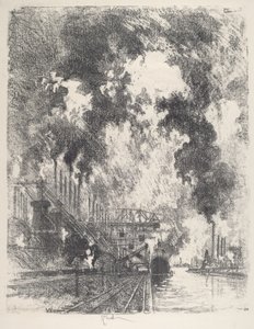 Descarregando Ore, 1917. de Joseph Pennell