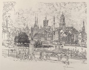 Vista no Spree, Berlim de Joseph Pennell