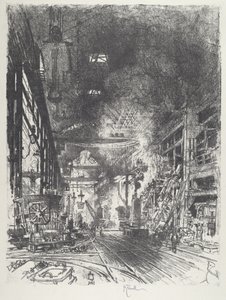 Dentro dos Fornos, 1916. de Joseph Pennell