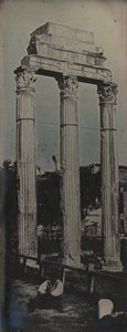 Fachada Noroeste, Templo de Castor e Pollux, Roma, 1842. de Joseph Philibert Girault De Prangey