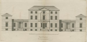 Sandon Hall: gravura, nd [1769-1771] (impressão) de Joseph Pickford
