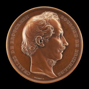 Charles de Brouckère, 1796-1860, prefeito de Bruxelas 1848 [anverso], 1854. de Joseph Pierre Braemt