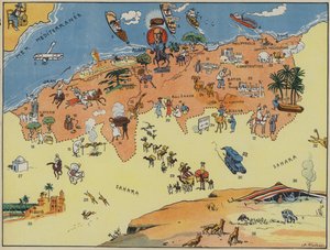 Argélia (litografia a cores) de Joseph Porphyre Pinchon