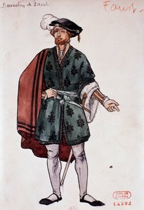Traje para a personagem de Fausto em A danação de Fausto de Hector Berlioz, esboço de Joseph Porphyre Pinchon (1871-1953) de Joseph Porphyre Pinchon