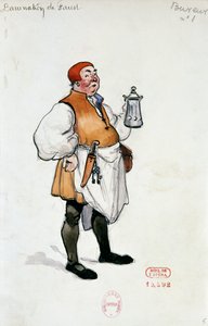 Traje para a personagem do anfitrião em A danação de Fausto de Hector Berlioz, esboço de Joseph Porphyre Pinchon (1871-1953)