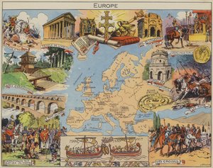 Europa (litografia a cores) de Joseph Porphyre Pinchon