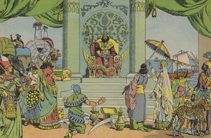 Salomão na sua glória (litografia a cores) de Joseph Porphyre Pinchon
