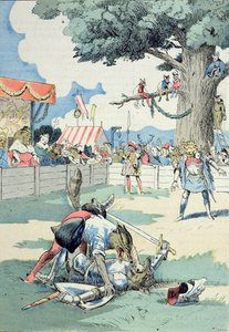 A batalha entre Renard e Ysengrin, de "The Adventures of Master Renard" de G. Le Cordier, c.1900 (litografia a cores) de Joseph Porphyre Pinchon