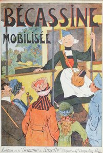 A partida de Becassine, capa de "Becassine Mobilisee", de "la Semaine de la Suzette", c.1914 (litografia a cores) de Joseph Porphyre Pinchon
