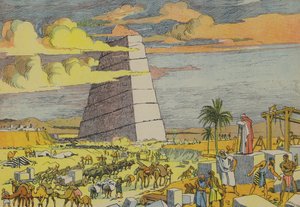 A Torre de Babel (litografia a cores) de Joseph Porphyre Pinchon