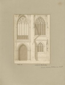 Interior da Catedral de Lichfield - Coro: desenho em sépia, [1819] (desenho) de Joseph Potter