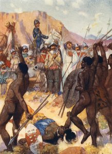 Barreto Combate os Kafirs (litografia a cores)