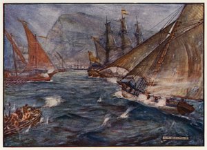 O navio britânico Buck evade o bloqueio espanhol de Gibraltar