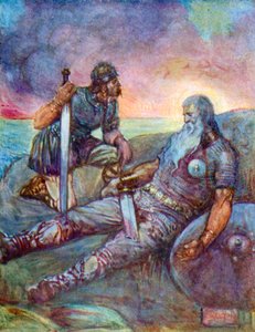 Ele sabia que os seus dias de alegria nesta terra tinham passado (litografia a cores)