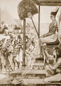 Bringing Tribute to Ramsés II (19ª Dinastia), ilustração de "Hutchinsons History of the Nations", c.1910 (litho) de Joseph Ratcliffe Skelton