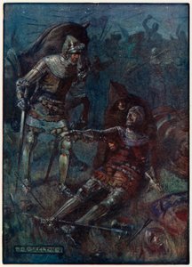 James, conde de Douglas, na luta em Otterburn de Joseph Ratcliffe Skelton