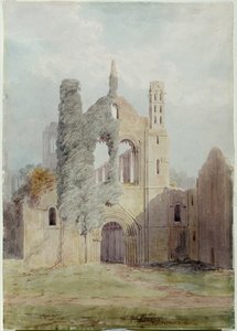 Abadia de Kirkstall da Frente Oeste (aquarela sobre papel) de Joseph Rhodes