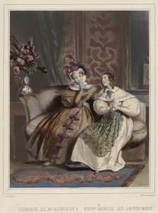 As mulheres. Galeria da moda, ca. 1830: Como ele me ama!!! (...) de Joseph Rose Lemercier