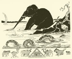 O Filhote do Elefante com o nariz puxado pelo Crocodilo (gravura)