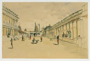 Rua em Madras com um templo