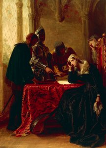 Abdicação de Mary Queen of Scots no Castelo de Loch Leven, c. 1850 (óleo sobre tela)
