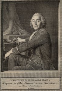 Retrato de Christophe-Gabriel (Christophe Gabriel) Allegrain (1710-1795) Escultor francês - gravura após a pintura de Joseph-Siffrein Duplessis de Joseph Siffred (after) Duplessis