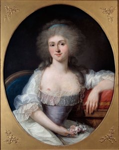 Retrato de Marie Therese Louise de Savoie Carignan, Princesa de Lamballe (1749-1792) Pintura de Joseph Siffred Duplessis (1725-1802) (Joseph-Siffred, Joseph Siffrede, Joseph-Siffrede, Joseph Siffrein, Joseph-Siffrein) Metz musee des Beaux Ar do século XVII